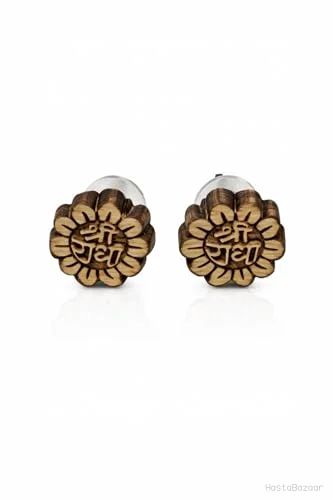 Bhakti Shringar Tulsi Wood Shree Radha Stud Earrings
