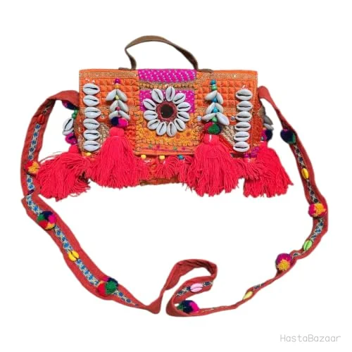 Multicolour Banjara Patchwork Cowrie-Shell Sling Bag
