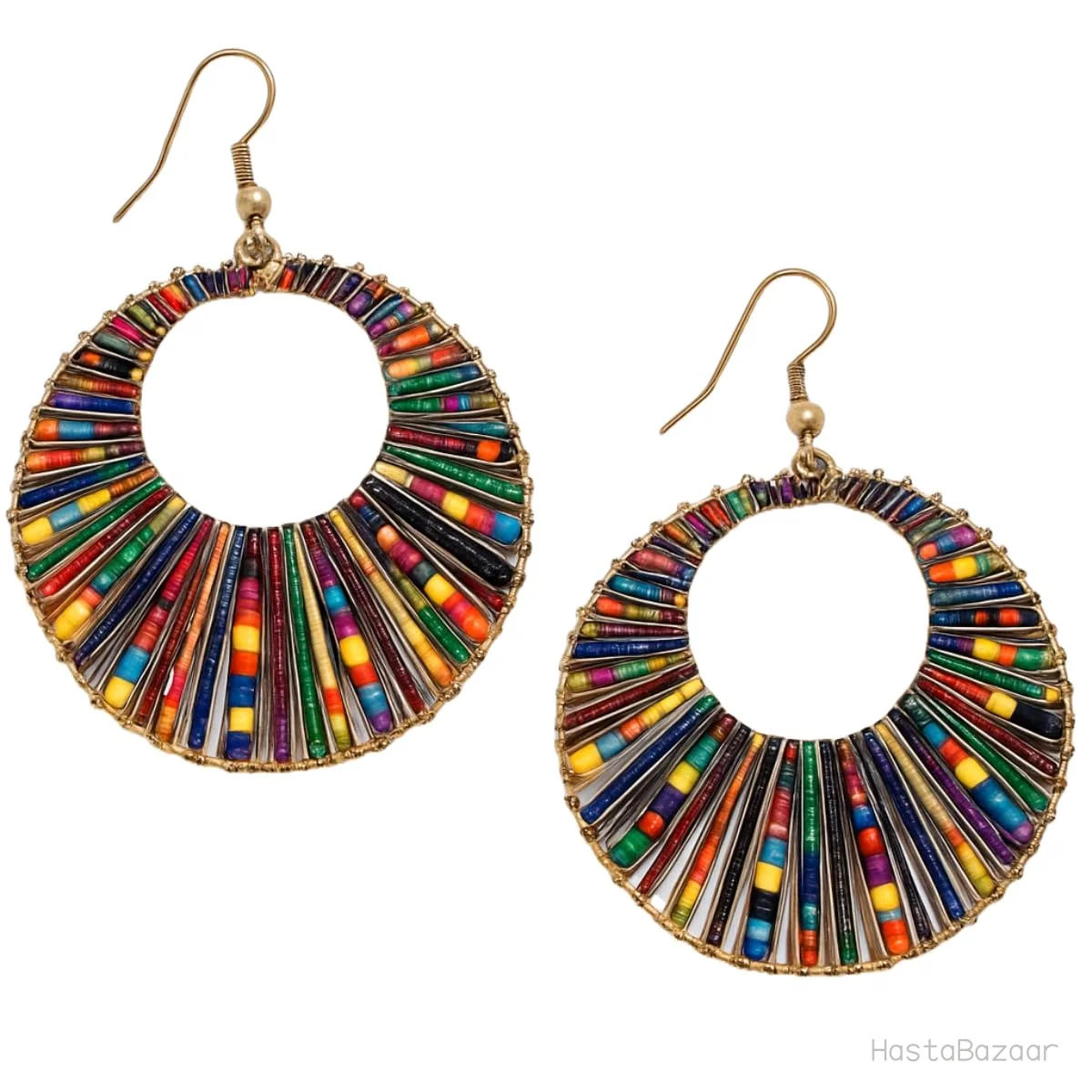 Kailash Creation Multicolour Feather & Thread Jhumki Earrings